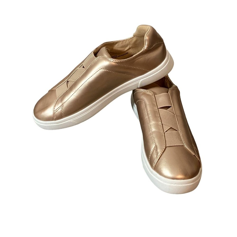 Fabletics Laurel Court Sneakers Womens Size 7 Metallic Rose Gold Slip On Shoes - Picture 3 of 11